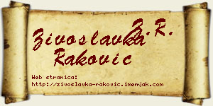 Živoslavka Raković vizit kartica